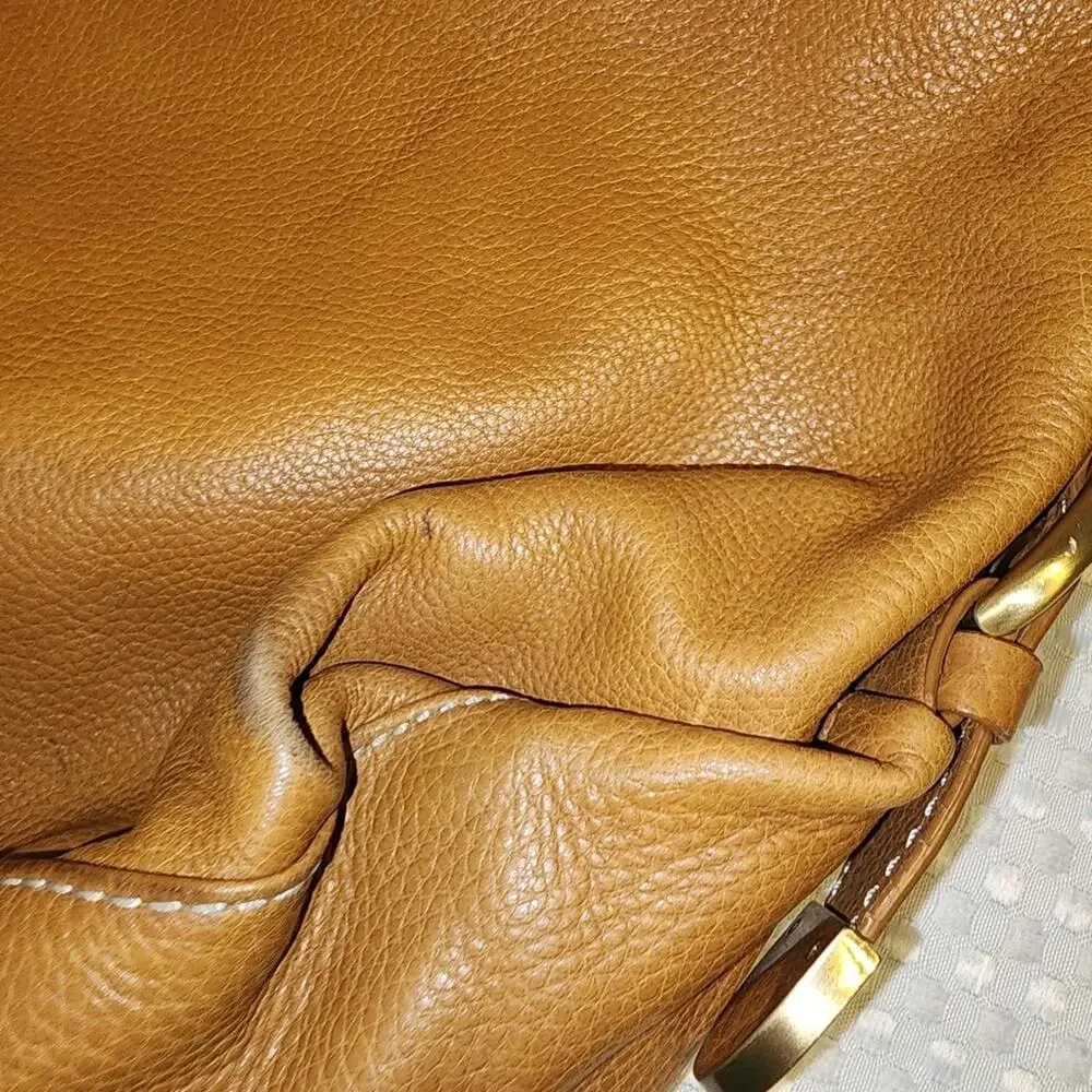 LUCE EUC COGNAC LEATHER SLOUCHY HOBO BAG